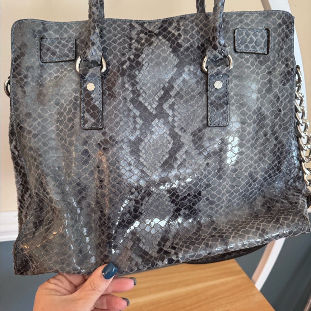 Michael Kors Tote Blue Python Print. Immaculate A… - image 8